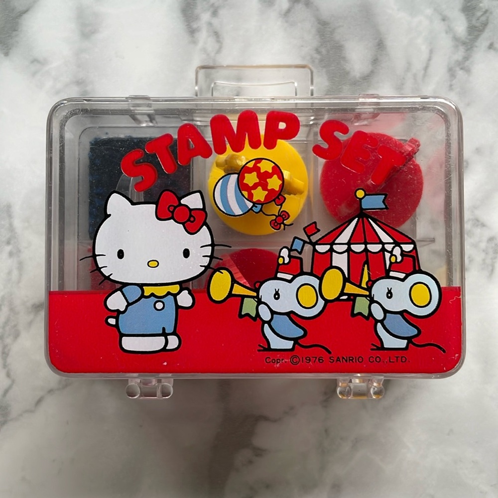 Vintage SANRIO Hello Kitty Stamp Set 1976  - Mark and stamp edge damage